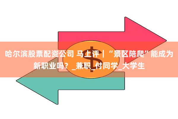 哈尔滨股票配资公司 马上评｜“景区陪爬”能成为新职业吗？_兼职_付同学_大学生